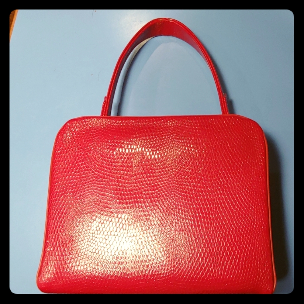 Vintage, red, square, purse
